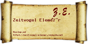Zeitvogel Elemér névjegykártya